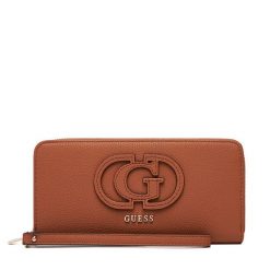 Duży Portfel Damski Guess. Brązowe portfele Guess, z aplikacjami. Za 289.99 zł.