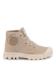 Palladium Trapery Pampa Hi 92352-238-M Beżowy. Brązowe traperki Palladium, bez wzorów, z materiału, bez obcasa, bez zapięcia. Za 299.99 zł.