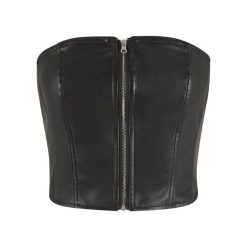 Top Damski Skóra Syntetyczna Bez Ramiączek. Czarne topy Urban Classics, m, bez wzorów, ze skóry, casualowe, bez kołnierzyka, bez ramiączek. Za 120.99 zł.