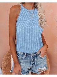 LA Angels Top w kolorze błękitnym rozmiar: XL. Niebieskie topy LA Angels, xl, bez wzorów, bez kołnierzyka, bez ramiączek. Za 43.99 zł.