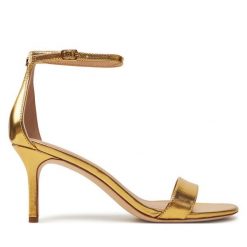 Sandały LAUREN RALPH LAUREN. Żółte sandały Lauren Ralph Lauren, bez wzorów, bez obcasa, na szpilce, bez zapięcia. Za 679.99 zł.