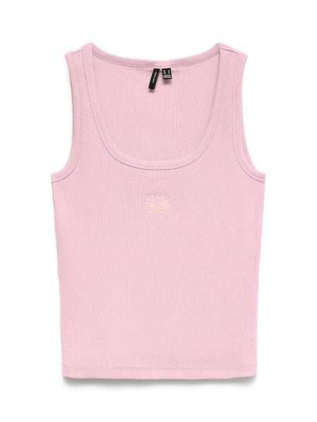 Vero Moda Top w kolorze jasnoróżowym rozmiar: L. Różowe topy Vero Moda, l, bez wzorów, z bawełny, bez kołnierzyka, bez ramiączek. Za 74.63 zł.