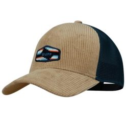 Czapka z daszkiem Unisex Buff Trucker Cap. Brązowe czapki z daszkiem Buff, bez wzorów, z elastanu, sportowe. W wyprzedaży za 90.94 zł.
