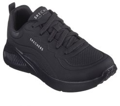 Buty sportowe Sneakersy damskie, Skechers Uno Lite-Lighter One. Czarne buty treningowe Skechers, bez wzorów, z materiału, przed kostkę, bez zapięcia, trekkingowe. Za 267.25 zł.