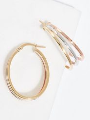 DIAMANTA Złote kolczyki-kreole "Rica" rozmiar: onesize. Różowe kolczyki DIAMANTA, złote. Za 1,731.99 zł.