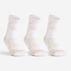 Skarpety sportowe tenis Artengo RS900 high 3 pary. Czarne skarpetki Decathlon, bez wzorów, z bawełny. Za 54.99 zł.
