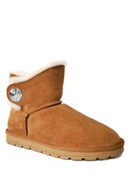 NICEBAY Skórzane botki zimowe "Dawn" w kolorze jasnobrązowym rozmiar: 38. Brązowe botki NICEBAY, bez wzorów, z materiału, bez obcasa, bez zapięcia. Za 208.83 zł.