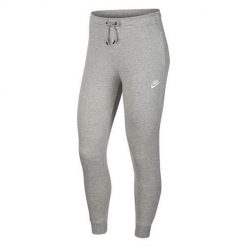 Spodnie sportowe damskie Nike Essential Pant Reg Fleece. Szare spodnie dresowe Nike, bez wzorów, z dresówki, długie. Za 306.00 zł.