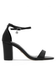 Nine West Sandały WFA2647-1 Czarny. Czarne sandały Nine West, bez wzorów, ze skóry, bez obcasa, na słupku, bez zapięcia. Za 229.99 zł.
