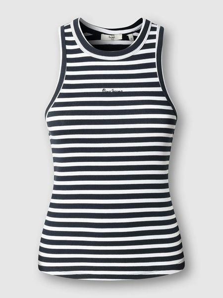 Pepe Jeans Top "Marian" w kolorze czarno-białym rozmiar: M. Białe topy Pepe Jeans, m, bez wzorów, z jeansu, bez kołnierzyka, bez ramiączek. Za 91.77 zł.
