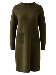 Oui Sukienka w kolorze khaki rozmiar: 36. Brązowe sukienki Oui, na co dzień, bez wzorów, bez kołnierzyka, bez ramiączek, midi, proste. Za 434.99 zł.