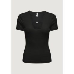 Stanik opaska Kobieta ONLY Onlrene Life S/S Open Emb. Jrs. Czarne biustonosze sportowe ONLY, bez wzorów, z bawełny. Za 132.80 zł.