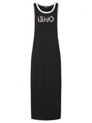 Liu Jo Beachwear Sukienka codzienna VA5134 JS360 Czarny Regular Fit. Czarne sukienki Liu Jo Beachwear, na co dzień, m, bez wzorów, z wiskozy, bez kołnierzyka, bez ramiączek, proste. Za 369.99 zł.