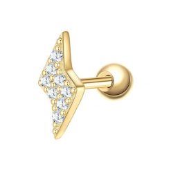 Glanzstücke München Kolczyki Błyskawica Srebro wysokiej próby Żółte złoto 1 ct Damski. Żółte kolczyki Glanzstücke München, z cyrkonią, pozłacane. Za 109.99 zł.