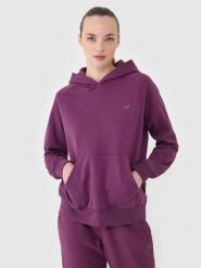 4F Bluza dresowa nierozpinana z kapturem damska - fioletowa L. Fioletowe bluzy z kapturem 4f, l, bez wzorów, z bawełny, z kapturem. W wyprzedaży za 99.99 zł.