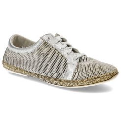 Srebrne Espadryle Lemar Wygodne Buty Damskie. Szare espadryle Lemar, bez wzorów, ze skóry, bez obcasa. Za 179.00 zł.