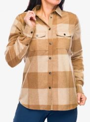 Koszula turystyczna damska Fjallraven Canada Shirt. Brązowe koszule Fjällräven, m, bez wzorów, z materiału, eleganckie, bez kołnierzyka, bez ramiączek. Za 850.70 zł.