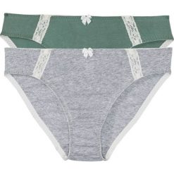 Figi (2 pary) bonprix szary melanż + oliwkowy. Figi marki KALENJI. Za 35.98 zł.