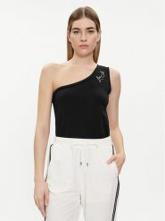Liu Jo Top TA4270 JS003 Czarny Regular Fit. Czarne topy Liu Jo, l, bez wzorów, z bawełny, bez kołnierzyka, bez ramiączek. Za 209.99 zł.