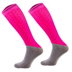 Skarpety Jeździeckie Comodo Dots Pink. Różowe skarpetki COMODO, bez wzorów, z bawełny. Za 19.99 zł.