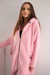 Bluza ocieplana długa jasno różowa. Czerwone bluzy KESI, l, bez wzorów, z bawełny, bez ramiączek, bez kaptura. Za 355.46 zł.