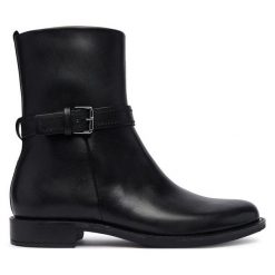 Botki ECCO. Czarne botki ECCO, bez wzorów, bez obcasa, na płaskiej podeszwie, bez zapięcia. Za 799.99 zł.