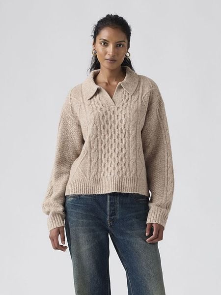 Levi's Sweter "Nova" w kolorze beżowym rozmiar: M. Brązowe swetry Levi's, m, bez wzorów, bez ramiączek. Za 194.95 zł.
