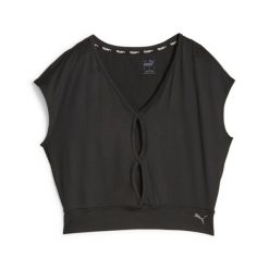 Koszulka damska Puma Studio Yogini LITe. Czarne t-shirty sportowe Puma, bez wzorów, z elastanu, bez ramiączek. Za 147.50 zł.