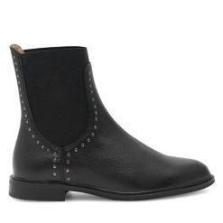 Sztyblety Sergio Bardi. Czarne botki Sergio Bardi, bez wzorów, bez obcasa, na płaskiej podeszwie, bez zapięcia. Za 209.99 zł.