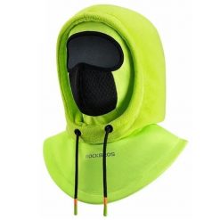 Dwuwarstwowa czapka rowerowa unisex, wiatroszczelna i ciepła. Żółte czapki zimowe ROCKBROS, bez wzorów, z elastanu, sportowe. Za 115.60 zł.