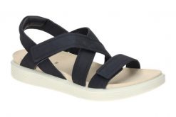 Sandały damskie Ecco Cross Strap. Niebieskie sandały ECCO, bez wzorów, z materiału, eleganckie, bez obcasa, bez zapięcia. Za 428.00 zł.