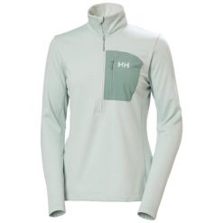 Bluza damska z zamkiem 1/2 Helly Hansen Versalite Fleece. Zielone bluzy bez kaptura Helly Hansen, uniwersalny, bez wzorów, z elastanu, bez kaptura, narciarskie. Za 253.65 zł.