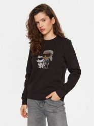 KARL LAGERFELD Bluza A1W20081 Czarny Regular Fit. Czarne bluzy KARL LAGERFELD, m, bez wzorów, z bawełny, bez kaptura. Za 519.99 zł.