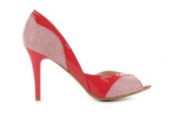 Czółenka Bayla-Em GL6789-154 Koral Biały, Skóra naturalna lakierowana - 36. Czerwone czółenka Bayla, bez wzorów, z lakierowanej skóry, klasyczne, bez obcasa, bez zapięcia. W wyprzedaży za 62.10 zł.