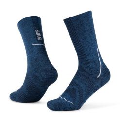 Skarpety BUFF Dryflx Crew. Niebieskie skarpetki Buff, bez wzorów, z elastanu. Za 129.99 zł.