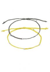 Elli Damska nylonowy zestaw tasiemek z Koralikami regulowane w srebrze 925 Sterling Silver Bransoletki na nogę 1 ct Damski. Szare bransoletki Elli, srebrne. Za 243.99 zł.