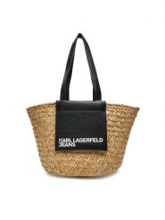 Karl Lagerfeld Jeans Torebka A2W50010 Beżowy. Brązowe torebki klasyczne Karl Lagerfeld Jeans, bez wzorów, z jeansu, bez dodatków. Za 499.99 zł.
