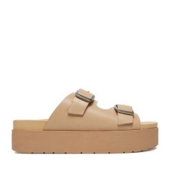 Klapki G-Star. Brązowe klapki G-Star, bez wzorów, retro, bez obcasa, bez zapięcia. Za 209.99 zł.