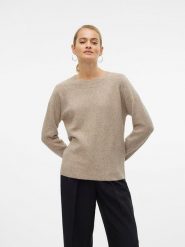 Vero Moda Sweter w kolorze beżowym rozmiar: L. Brązowe swetry Vero Moda, l, bez wzorów, bez ramiączek. Za 96.60 zł.