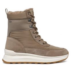 Śniegowce Geox. Brązowe śniegowce Geox, bez wzorów, bez zapięcia. Za 849.99 zł.