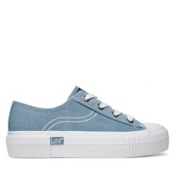 Trampki Lee. Niebieskie trampki Lee, bez wzorów, bez zapięcia. Za 139.99 zł.
