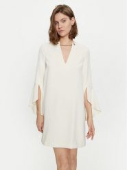 TWINSET Sukienka koktajlowa 241TP2292 Écru Straight Fit. Sukienki Twinset, bez wzorów, z syntetyku, wizytowe, bez kołnierzyka, bez ramiączek. Za 499.99 zł.