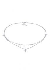 Elli Damski Choker warstwowy Dysk Trójkąt Geo Design w srebrze 925 Sterling Silver Naszyjniki 1 ct. Szare naszyjniki Elli, z materiału, srebrne. Za 333.99 zł.