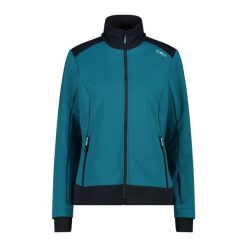 Kurtka damska turystyczna CMP 34A2436. Zielone kurtki przejściowe sportowe CMP, l, bez wzorów, z softshellu, z kapturem, trekkingowe. Za 425.00 zł.