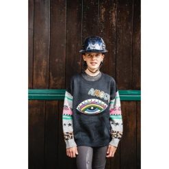 Sweter damski Ju & Pa Umour. Czarne swetry JU ET PA, bez wzorów, z materiału, eleganckie, bez ramiączek. Za 346.00 zł.
