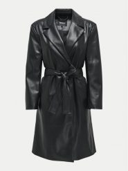 ONLY Płaszcz przejściowy Bina 15326827 Czarny Regular Fit. Czarne płaszcze ONLY, m, bez wzorów, ze skóry, bez kaptura. Za 119.99 zł.