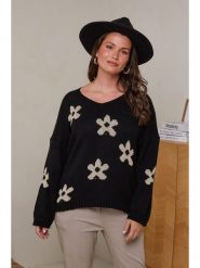 Curvy Lady Sweter w kolorze czarnym rozmiar: 40/42. Czarne swetry Curvy Lady, bez wzorów, ze splotem, klasyczne, bez ramiączek. Za 114.98 zł.