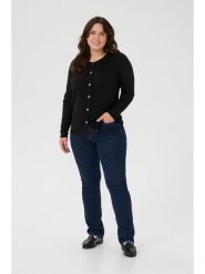 KAFFE curve Kardigan "Regina" w kolorze czarnym rozmiar: S. Czarne swetry KAFFE curve, s, bez wzorów, bez ramiączek. Za 86.99 zł.