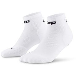 Damskie skarpety kompresyjne do biegania sportowe za kostkę Core Run CEP. Białe skarpetki CEP, bez wzorów, z elastanu. Za 79.00 zł.