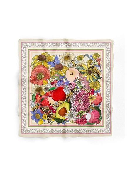 Lucky Bees Chusta w kolorze beżowym ze wzorem - 55 x 55 cm rozmiar: onesize. Brązowe chusty Lucky Bees, bez wzorów, z materiału. Za 21.99 zł.